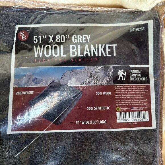 NWT SE 51" x 80" Wool Blanket Survivor Series - Picture 3 of 9
